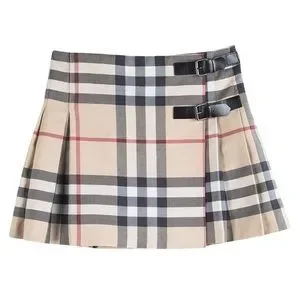 スカート Burberry nova Check Skirt Burberry Skirt Nova Check Girls COTTON Leather Strap Buckle